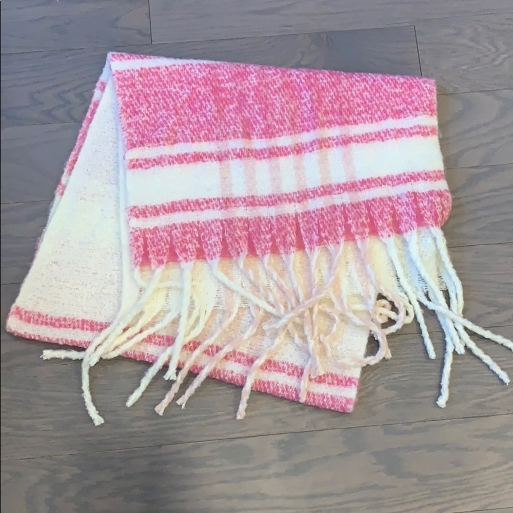 Nwt Free People Gemini Plaid Pink Blanket Scarf - Picture 3 of 5